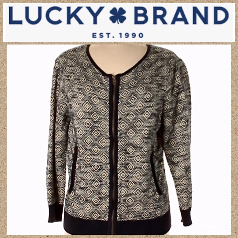 Lucky Brand Geometric Design Sweater